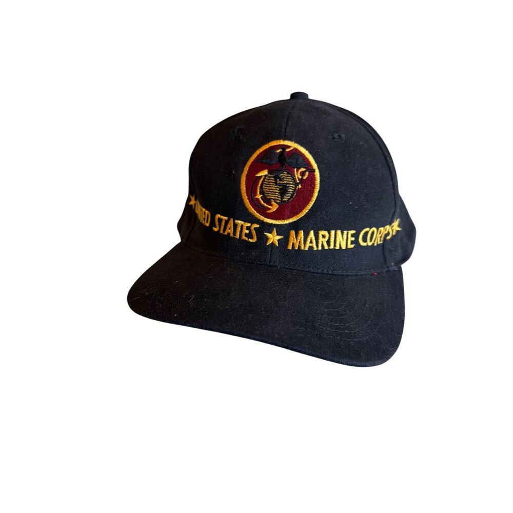 United States Marine Corps Black Snapback Hat By Zancap One Size‎ Embroidered
